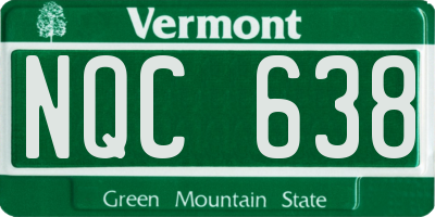 VT license plate NQC638