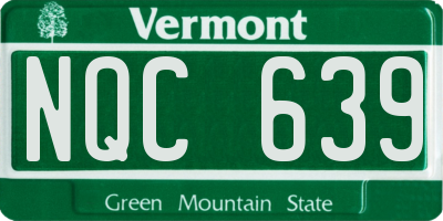 VT license plate NQC639