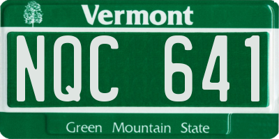 VT license plate NQC641