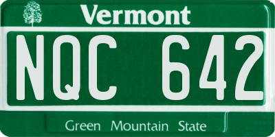 VT license plate NQC642