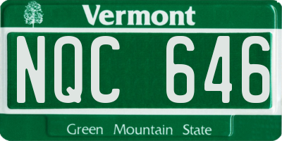 VT license plate NQC646