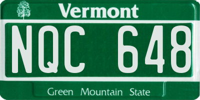 VT license plate NQC648