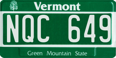 VT license plate NQC649