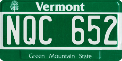 VT license plate NQC652