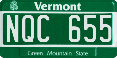 VT license plate NQC655