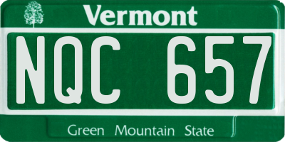 VT license plate NQC657