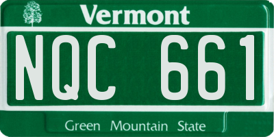 VT license plate NQC661