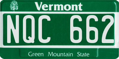 VT license plate NQC662