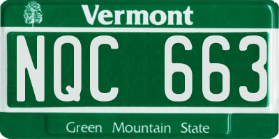 VT license plate NQC663