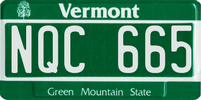 VT license plate NQC665