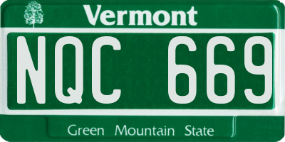 VT license plate NQC669