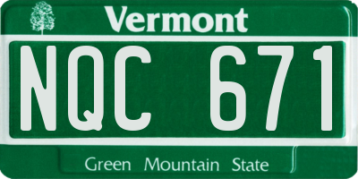 VT license plate NQC671