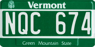 VT license plate NQC674