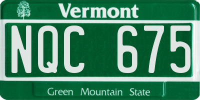 VT license plate NQC675