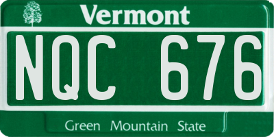 VT license plate NQC676