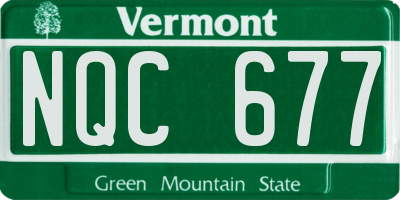 VT license plate NQC677