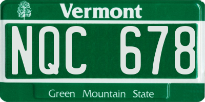 VT license plate NQC678