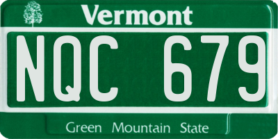 VT license plate NQC679