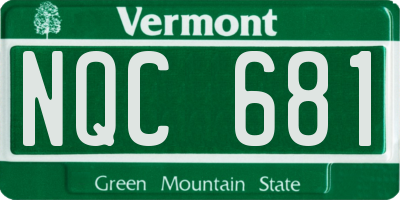 VT license plate NQC681