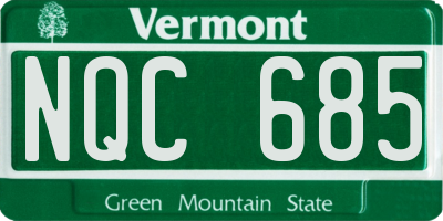 VT license plate NQC685