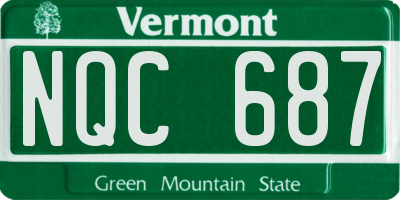 VT license plate NQC687