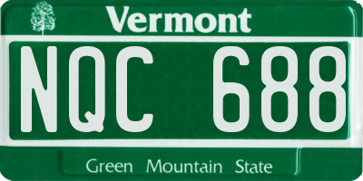 VT license plate NQC688