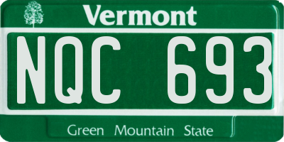 VT license plate NQC693