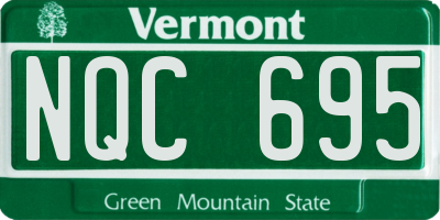 VT license plate NQC695