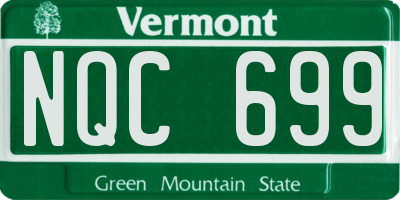 VT license plate NQC699