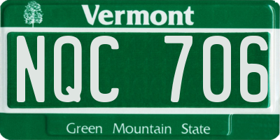 VT license plate NQC706