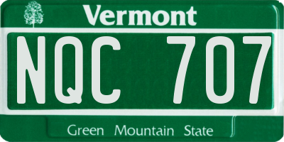 VT license plate NQC707