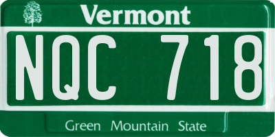 VT license plate NQC718
