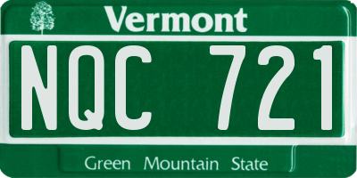 VT license plate NQC721