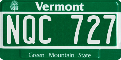 VT license plate NQC727