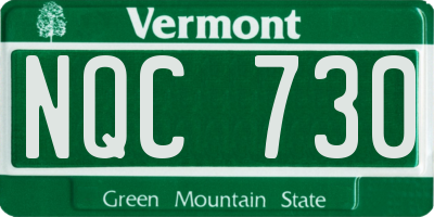 VT license plate NQC730