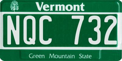 VT license plate NQC732