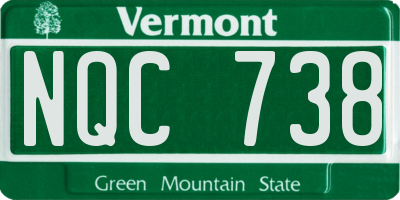 VT license plate NQC738
