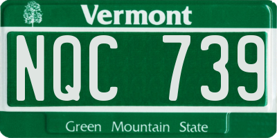 VT license plate NQC739