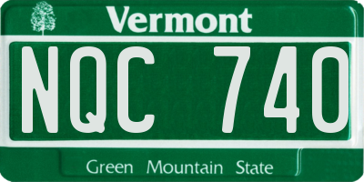VT license plate NQC740