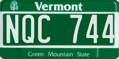 VT license plate NQC744