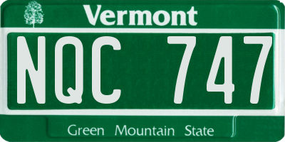 VT license plate NQC747