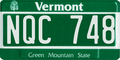 VT license plate NQC748