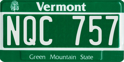 VT license plate NQC757