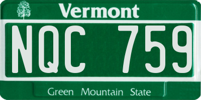 VT license plate NQC759