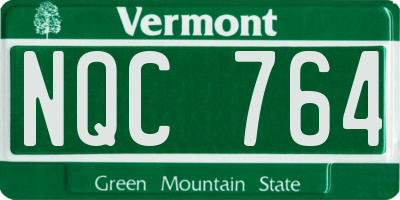 VT license plate NQC764