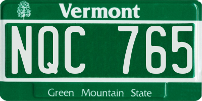VT license plate NQC765