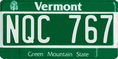 VT license plate NQC767