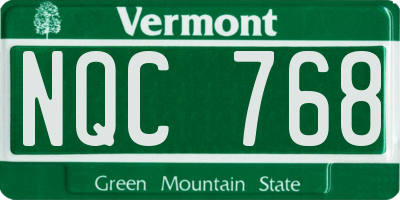 VT license plate NQC768