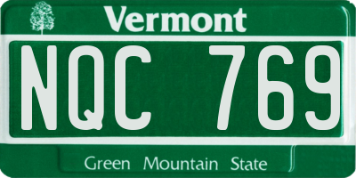 VT license plate NQC769
