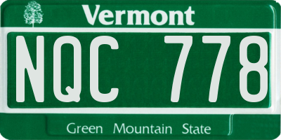 VT license plate NQC778
